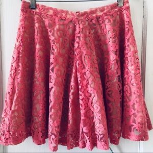 H&M pink lace A-line mini skirt